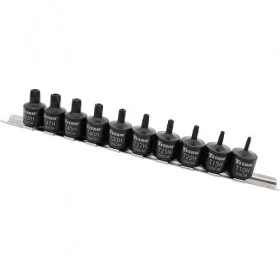10 Piece Tamper Resistant Stubby Star Bit Socket Set
