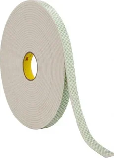 3M 1″ x 18 Yd Acrylic Adhesive Double Sided Tape 1/4″ Thick, Off-White, Urethane Foam Liner, Continuous Roll, Series 4004 7000144639 – 00188714
