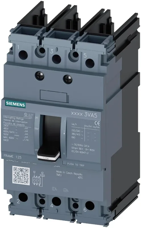 3VA5110-6ED31-0AA0 – Siemens – Molded Case Circuit Breaker – Feed-Thru – 100 Amp -3 Pole – 600 Volt Special Discount