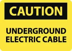 AccuformNMC “Caution – Underground Electric Cable”, 10″ Long x 14″ Wide, Rigid Plastic Safety Sign Rectangle, 0.05″ Thick, Use for Accident Prevention C625RB – 03942091