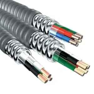 AFC Cable Systems 2308-42-00 Copper Conductor Steel Armored MC Armored Cable With Grounding 10/3 250-ft Coil Black/Red White (Phase) Parking Deck/L Crafted