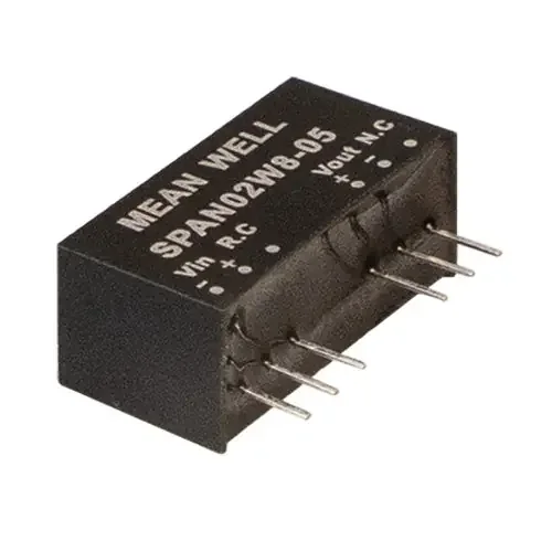 Authentic SPAN02W8-05 – 2W; I/P: 9-75VDC; O/P 5Vdc @ 400m A; SIP Ultra-Wide Input DC-DC Regulated Converter