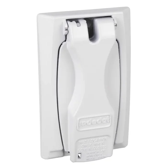 Best Price Thomas & Betts DCCU-WH-L Universal Flip-Lid 1-Gang Weatherproof Receptacle Cover Die Cast Zinc White Red Dot