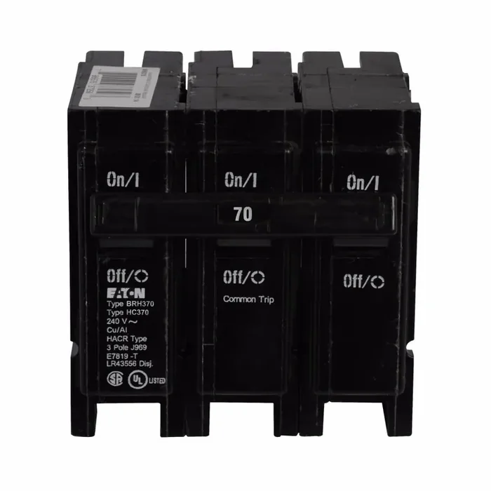 BRH370 – Eaton – 70 Amp Molded Case Circuit Breaker – Plug-In – 70 Amp – 3 Pole – 240 Volt Limited Offer