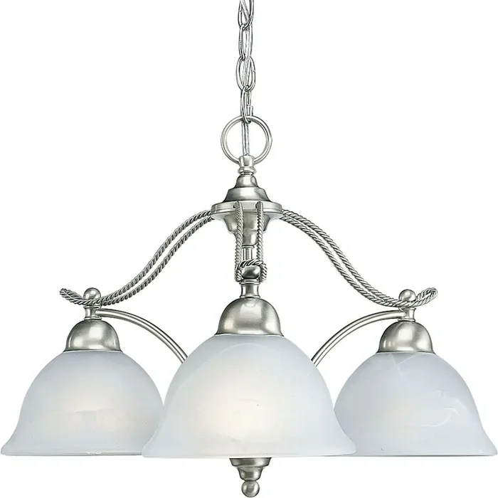 Buy Online Progress Lighting P4070-09 3-Light Chandelier 100-Watt 120-Volt Brushed Nickel Avalon