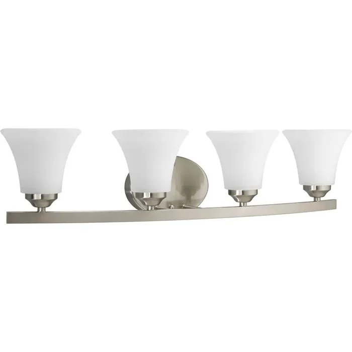 Certified Progress Lighting P2011-09 Adorn 4-Light Bath And Vanity Fixture 100-Watt 120-Volt Brushed Nickel Plated Adorne