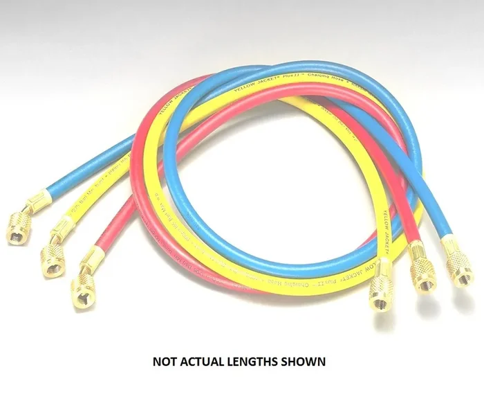 Editor’s Pick Yellow Jacket Multi-Length 3-Pak HAV-36RB and HAV-60Y Plus II 1/4 in. Charging Hoses with Double Barrier Protection and HAV Standard Fitting – 21982