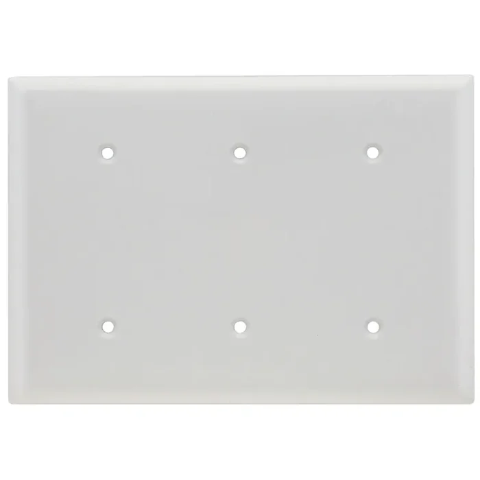 Fresh Stock Pass & Seymour SP34-W Thermoset (Plastic) Strap Mount Standard Size 3-Gang Blank Wallplate White