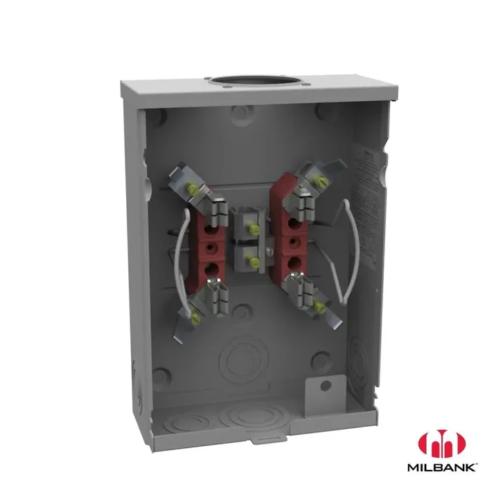 Milbank U7487-RL-TG-KK-BLG 1-Phase Ringless Meter Socket With Horn Bypass 4 Jaw 1-Position 125-Amp Money Back Guarantee