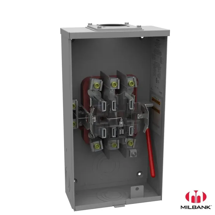 Milbank U9700-RRL-BLG 3-Phase Ringless Meter Socket With Lever Bypass 7 Jaw 1-Position 200-Amp Free Delivery