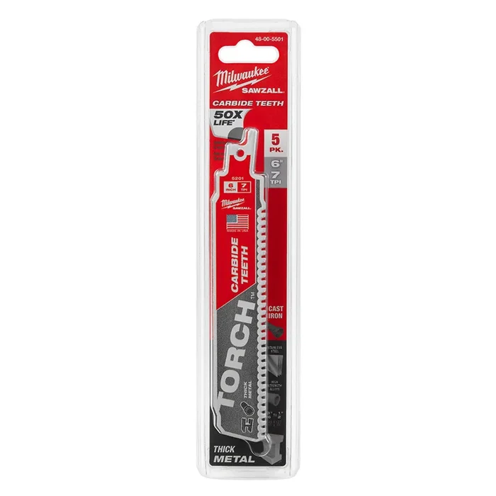 Milwaukee Tool 48-00-5501 The TORCH™ with Carbide Teeth 7T 6L 5PK