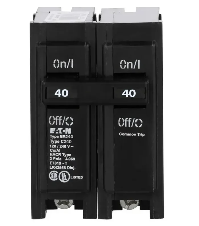 Modern BR240 – Eaton – 40 Amp Circuit Breaker – Plug-In – 40 Amp – 2 Pole – 240 Volt