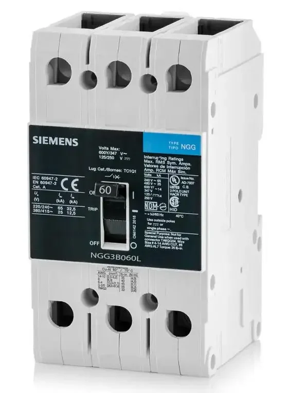 New Arrival NGG3B060L – Siemens – Molded Case Circuit Breaker – Feed-Thru – 60 Amp – 3 Pole – 600 Volt