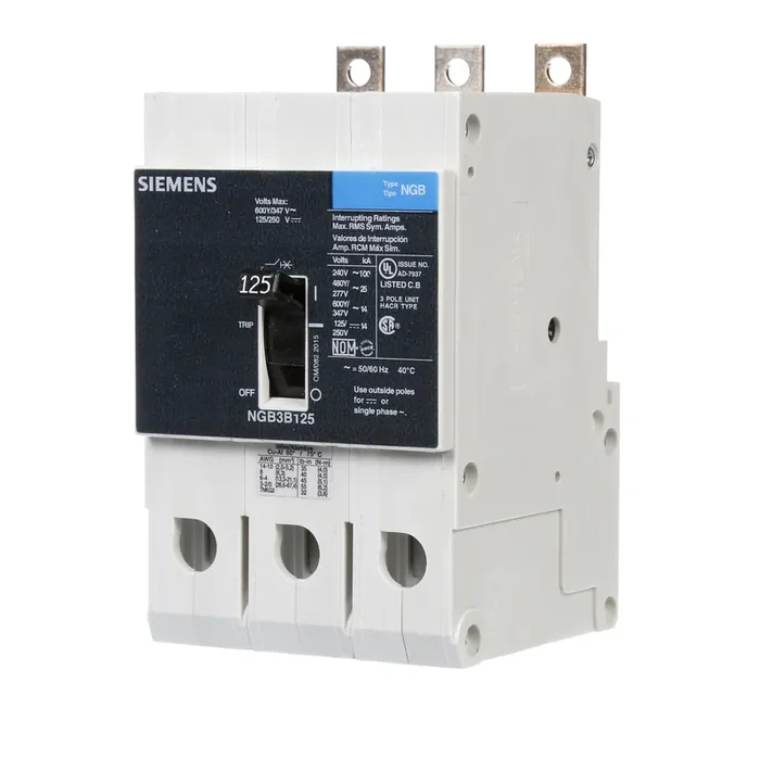 New Arrival Siemens NGB3B125B Panelboard Mount Molded Case Circuit Breaker 3-Pole 125-Amp 600-Volt AC