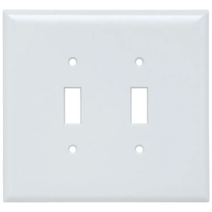 Pass & Seymour SPO2-W Thermoset Plastic Screw Mount Jumbo Size 2-Gang Wallplate 2-Toggle Switch White Express Delivery