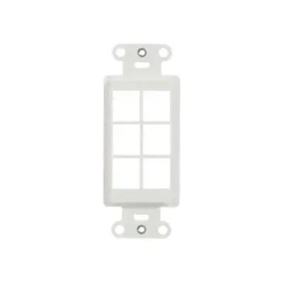 Pass & Seymour WP3416-WH High Impact Plastic RJ45 6-Port Blank Keystone Cutout Decorator Outlet Strap White Limited Offer