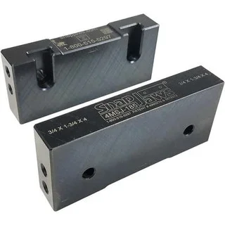 SnapJaws 4″ Wide x 1-3/4″ High x 3/4″ Thick, Flat/No Step Vise Jaw Soft, Steel, Fixed Jaw, Compatible with 4″ Vises 4MSJ-185 – 03722410