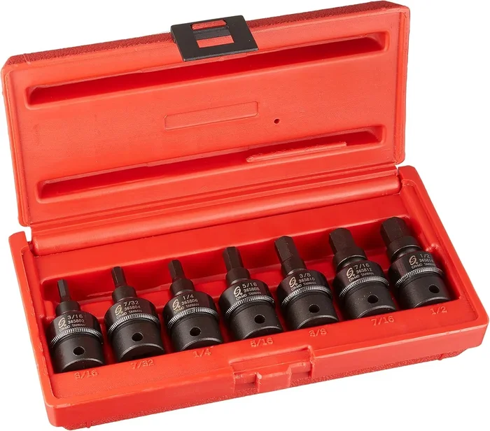 Sunex 3658 3/8-Inch Drive SAE Universal Hex Bit Driver Impact Socket Set