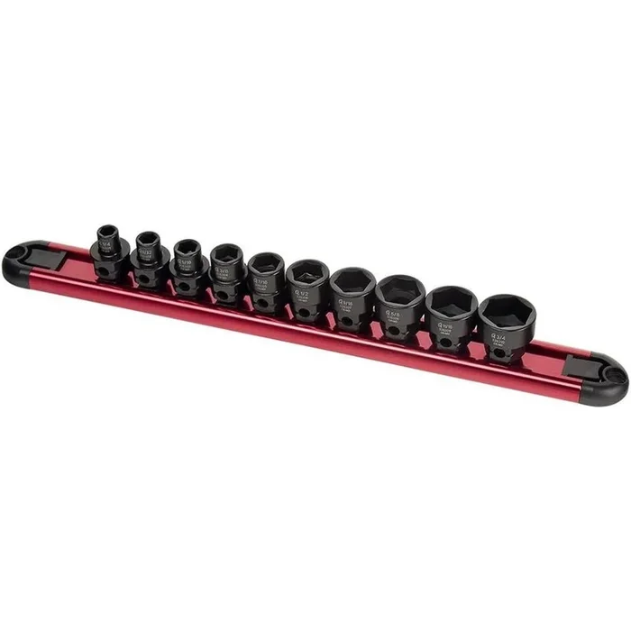 Sunex Tools 3363 3/8″ Drive Low Profile Impact Socket Set with Hex Shank SAE, 10 pieces