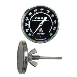 Tel-Tru® 221GEIAHABFAHAA Dial Thermometer, Back Connected, 100°/650°F, 1/4 in – 20, 2.125 in L Stem, 2 in Dial Size