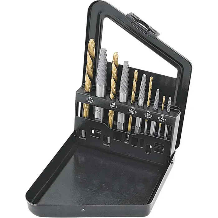 Titan Tools 16013 10 Screw Extractor and Left Hand Drill Bit Set