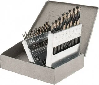 Triumph Twist Drill 1/16 to 3/8″, 135° Point, High Speed Steel Maintenance Length Drill Bit Set 21 Piece, Split Point, Straight & Round with 3 Flats Shank, Series T180M 090549 – 09922378