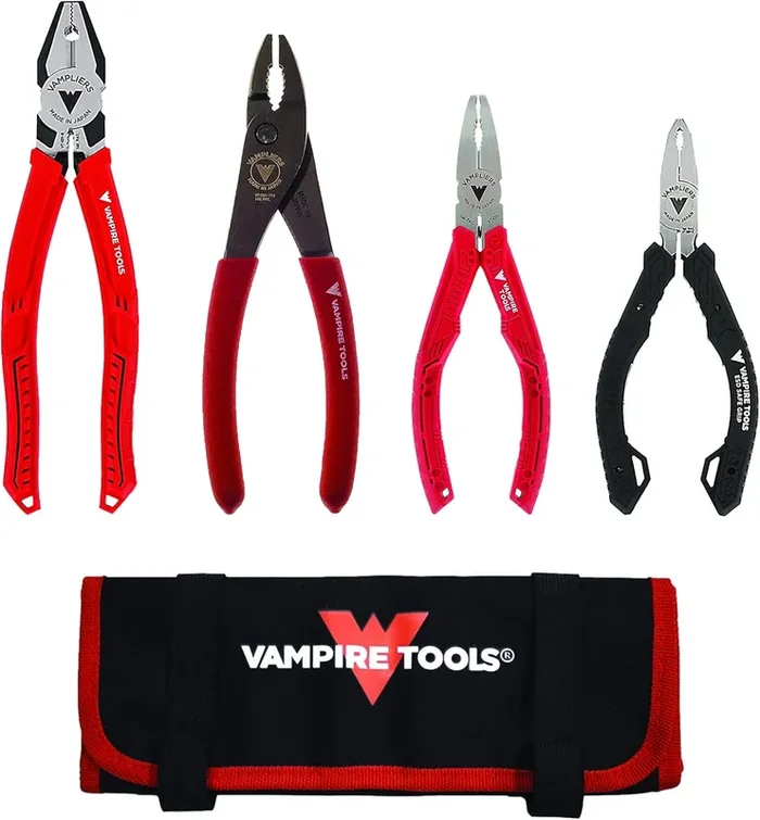 Vampire Tools VT-001-S4A VAMPLIERS® 4pc Set S4A 5″ Mini, 6.25″, 7″ Slip Joint and 8″ Pro