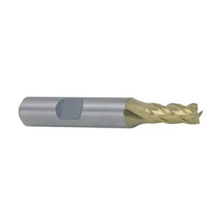 Weldon Tool M42 8% Cobalt TiN Coated 4 Flute Single End Mill, 1/8″ Size, 3/8″ Shank Diameter, 3/8″ Length of Cut, 2-5/16″ Overall Length