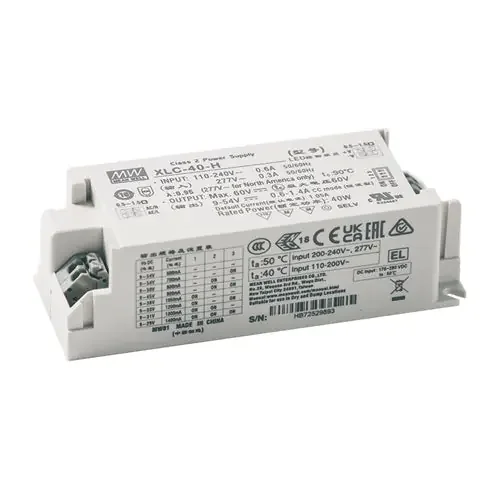 While Supplies Last XLC-40-12 – 12Vdc 3.4A/12 Volts/3.4 Amps/40 Watts Constant Voltage LED Driver/Class 2/Class II/40 Watts
