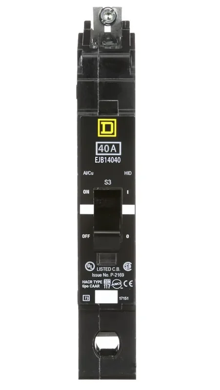 Wholesale EJB14040 – Square D – Molded Case Circuit Breaker – Bolt-On – 40 Amp – 1 Pole – 277 Volt