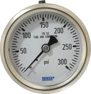 WIKA 2-1/2″ Dial, 1/4 Thread, 0-300 Scale Range, Pressure Gauge Center Back Connection Mount, Accurate to 1.5% of Scale 9768297 – 56452550