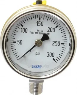 WIKA 2-1/2″ Dial, 1/4 Thread, 0-300 Scale Range, Pressure Gauge Lower Connection Mount, Accurate to 2-1-2% of Scale 9744959 – 72978349