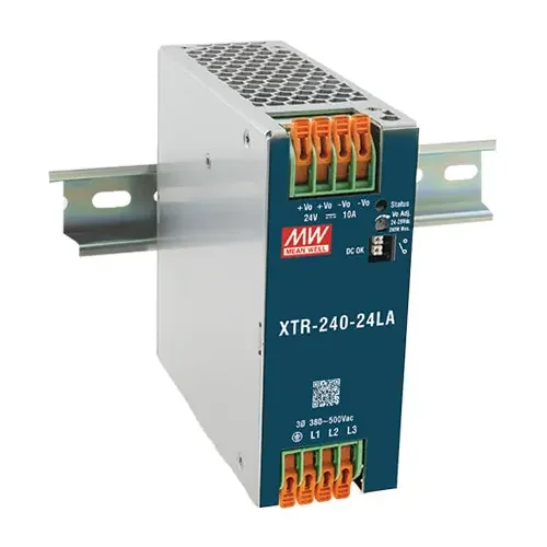 XTR-240-36LA – 36V 6.66A DIN Rail Power Supply/Three Phase AC Input/Lever-Actuated Terminal/36 Volts 6.66 Amps Price Drop